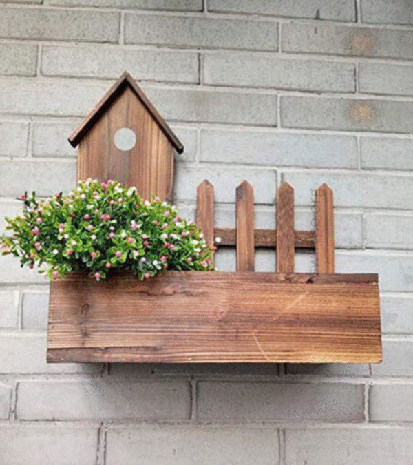 Wall-hanging planter-wooden Shelf