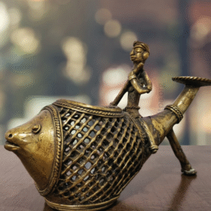 Dhokra Art fish pen stand